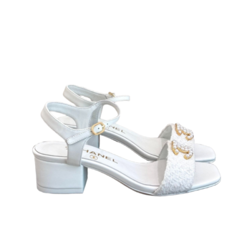 샤넬 더블 C 블록 힐 샌들 (5cm)