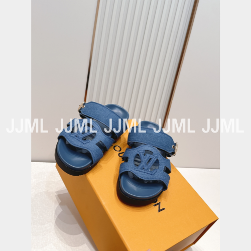 루이비통 이솔라 컴포트 뮬 데님 블루