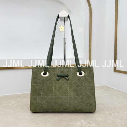 디올 프롬나느 쇼퍼백 스몰 스웨이드 카키 M1410