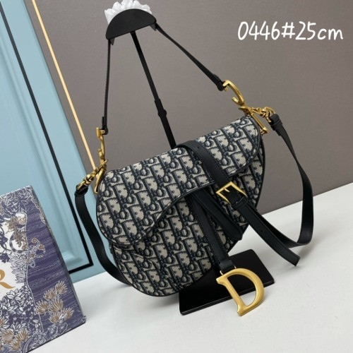 디올 오블리크 새들백 25cm [블랙]